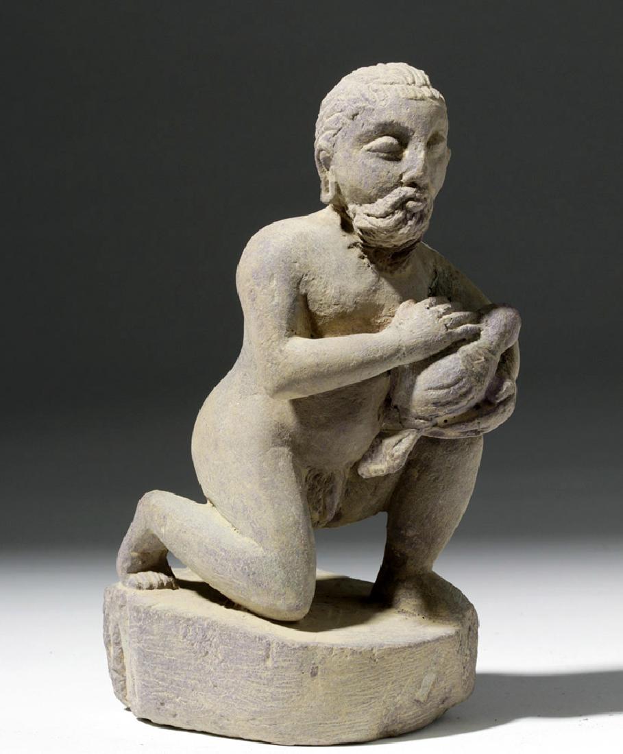 1st C. Gandharan Schist Dana Figure Holding Bird (1 of 8)
