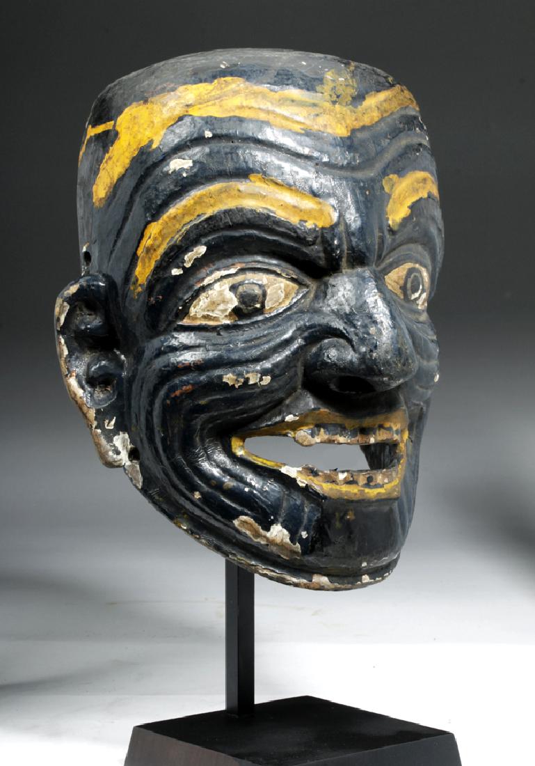 19th C, Nepalese Painted Wood Ritual Mask of Nyelbum (1 of 7)