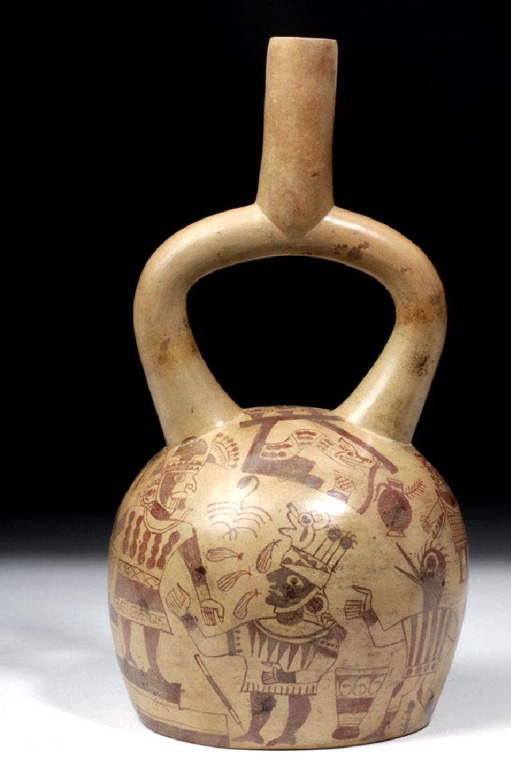 Moche IV Fineline Pottery Stirrup Jar - Battle Scene (1 of 8)