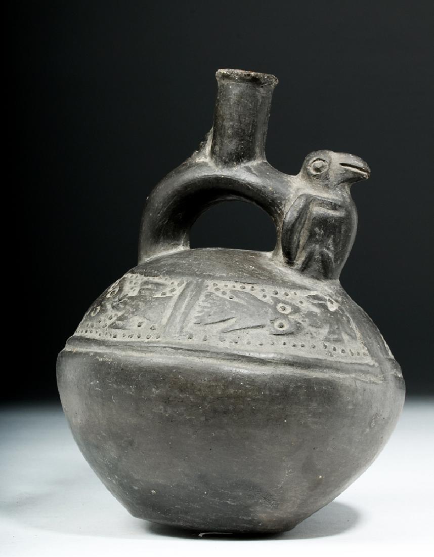 Chimu Blackware Pottery Jar - Birds & Fish (1 of 7)