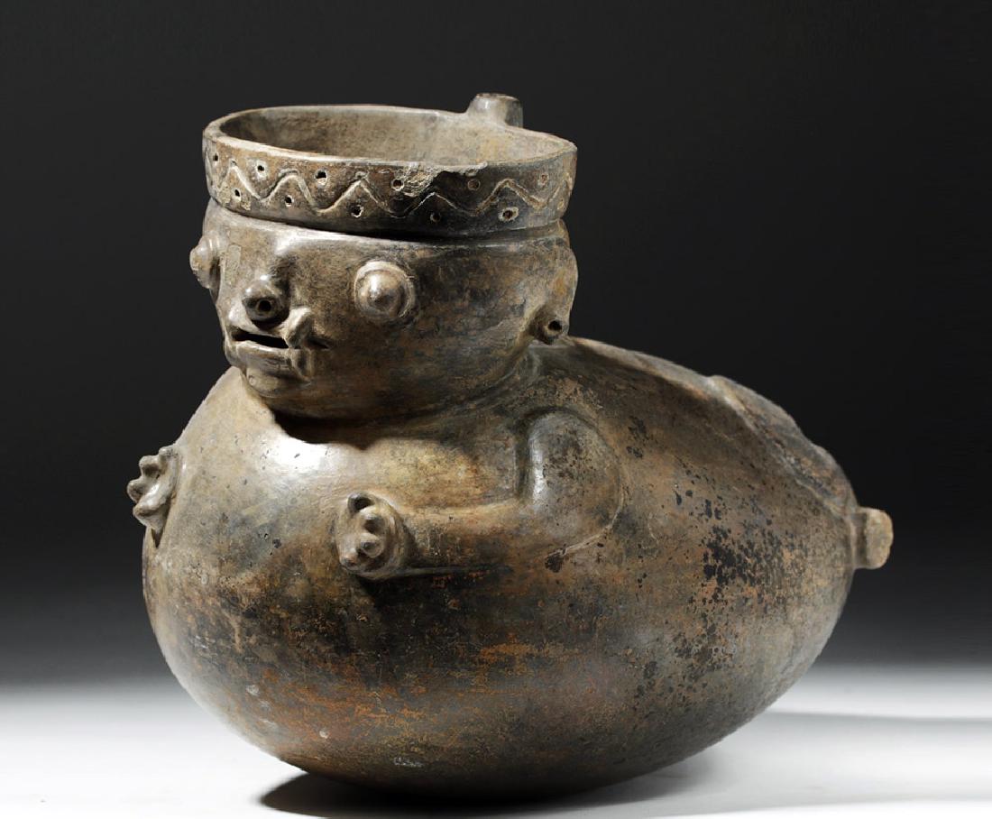 Large Rare Tairona Pottery Jar - Jaguar Shaman (1 of 8)