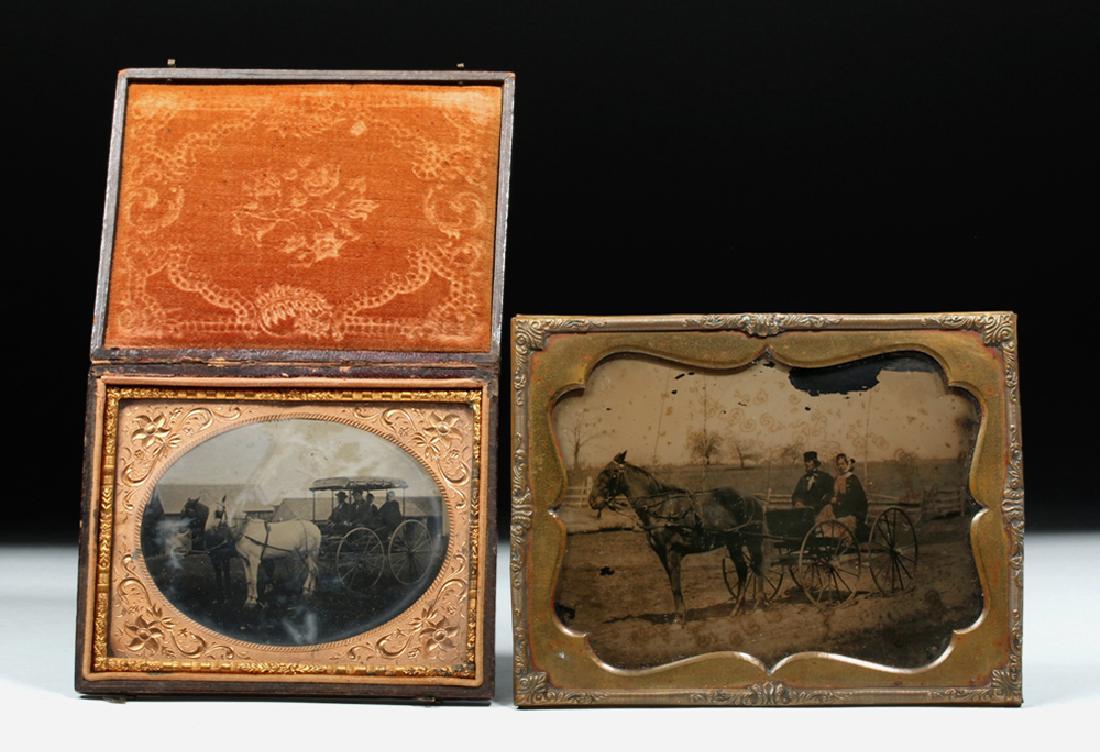 19th C. American Two Ambrotypes w/ Horses (1 of 7)