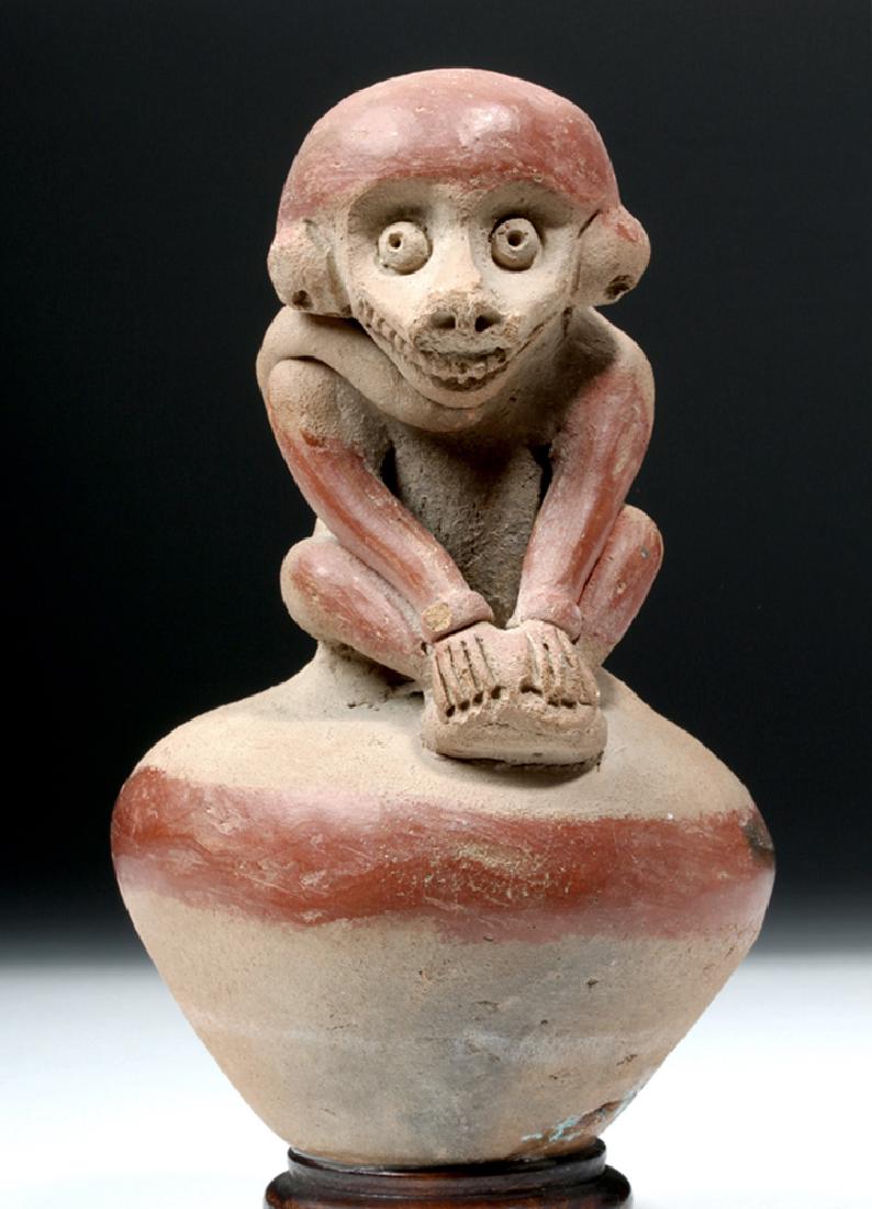 Adorable Chorrera Whistling Jar w/ Monkey (1 of 5)
