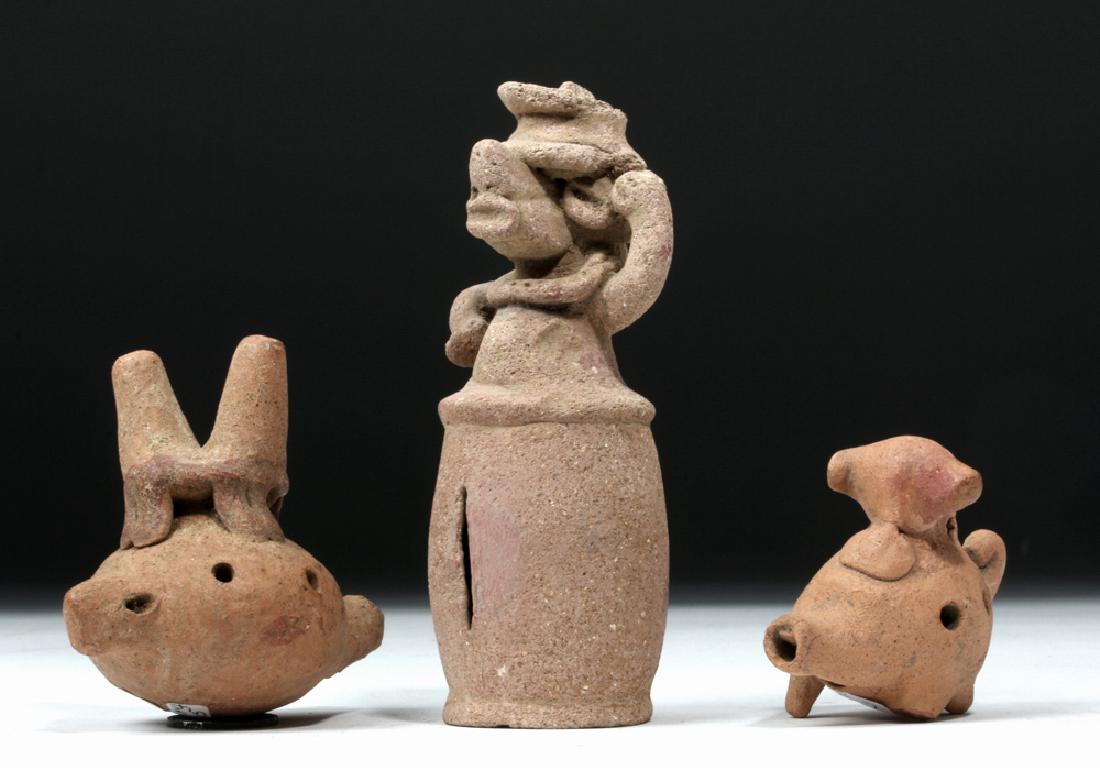 Trio of Costa Rican Animal Form Pottery Musical Objects (1 of 7)