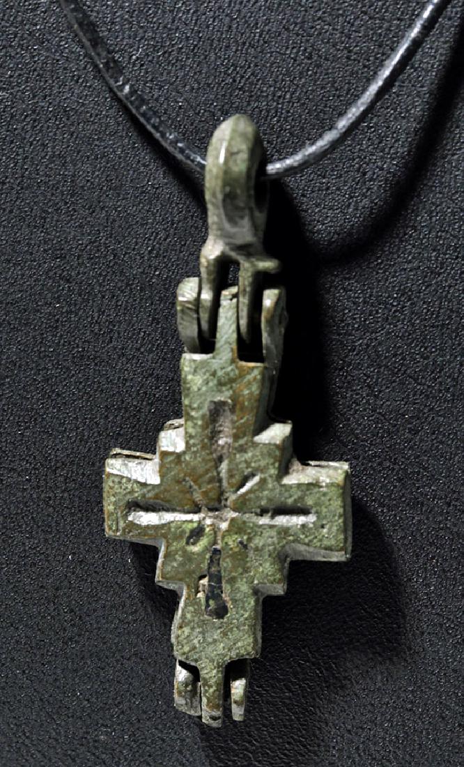Choice Byzantine Bronze Crucifix Reliquary (1 of 4)