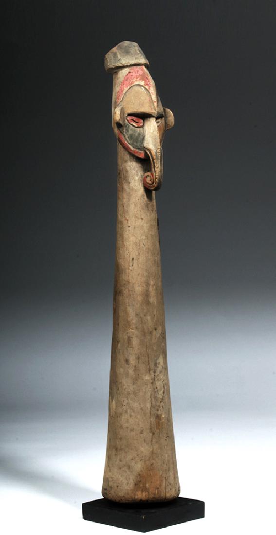 Tall 20th C. PNG  Painted Wood Finial Anthropomorphic (1 of 6)