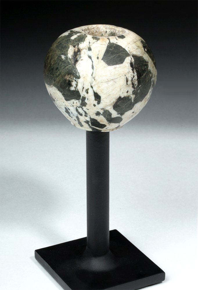 Egyptian Ceremonial Breccia Stone Mace Head w/ Stand (1 of 7)