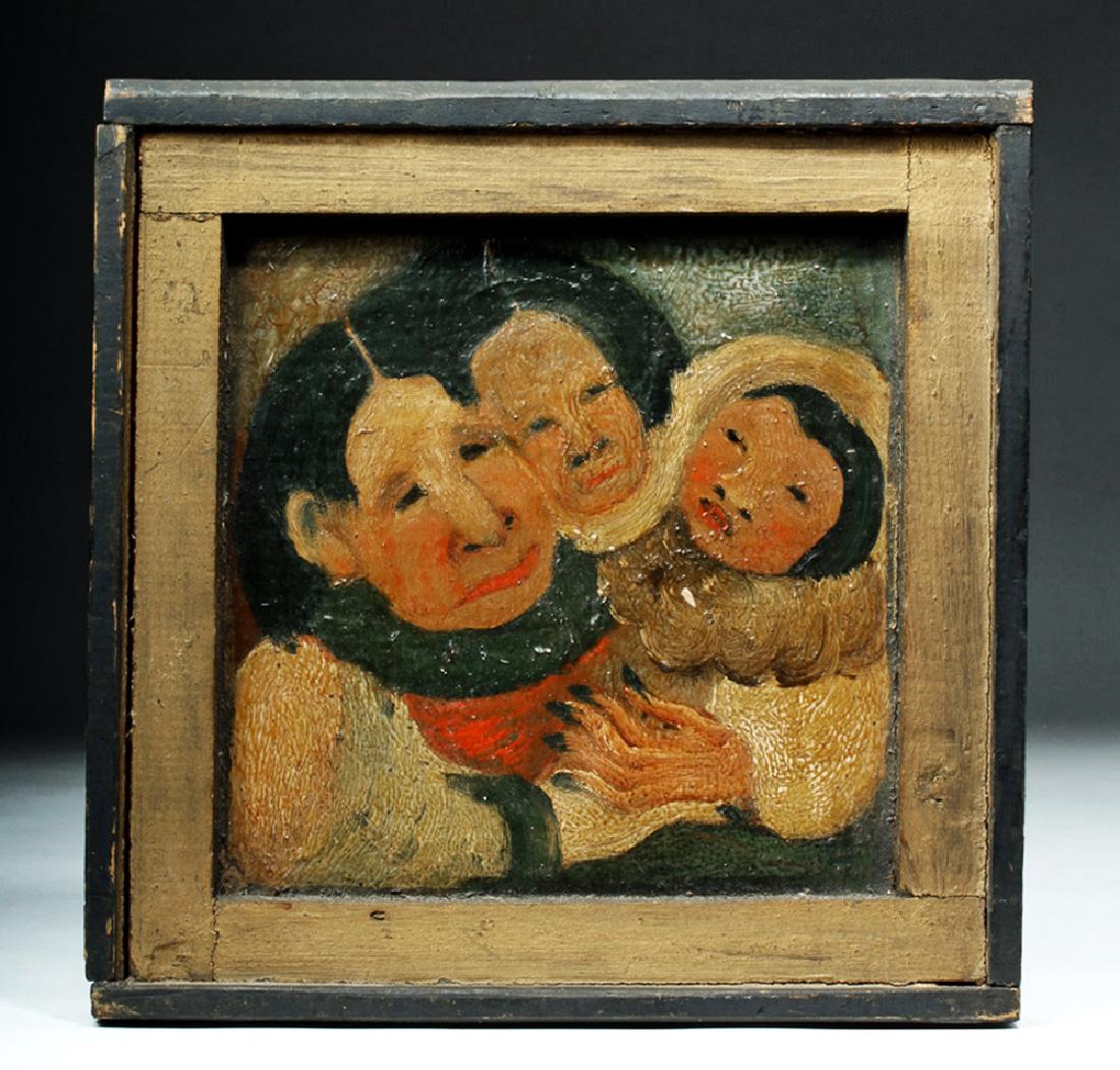 Signed 20th C. Wa Wa Chaw Painting of Indian Life (1 of 5)