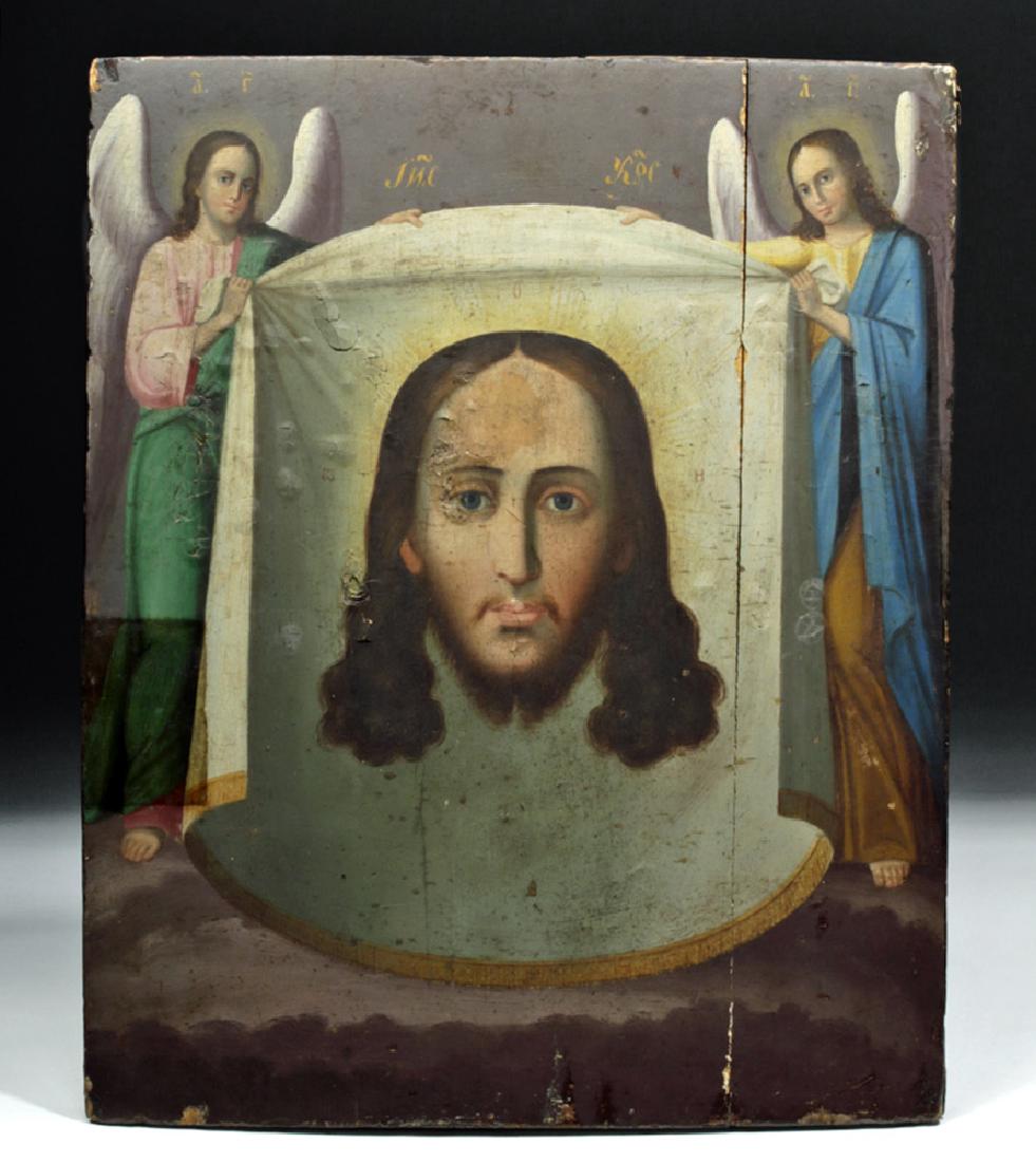 19th C. Russian Icon - The Holy Face Made w/o Hands (1 of 6)