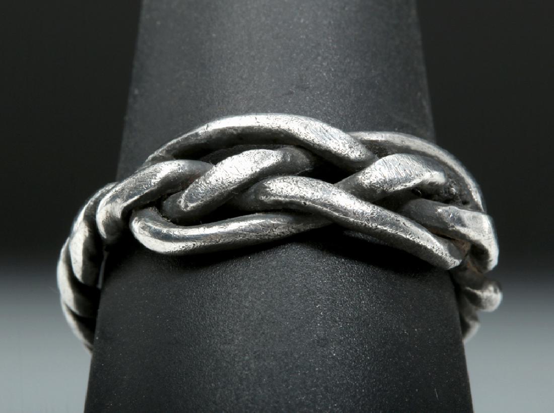 Viking Twisted  Silver Ring with Knot - 4.1 grams (1 of 5)