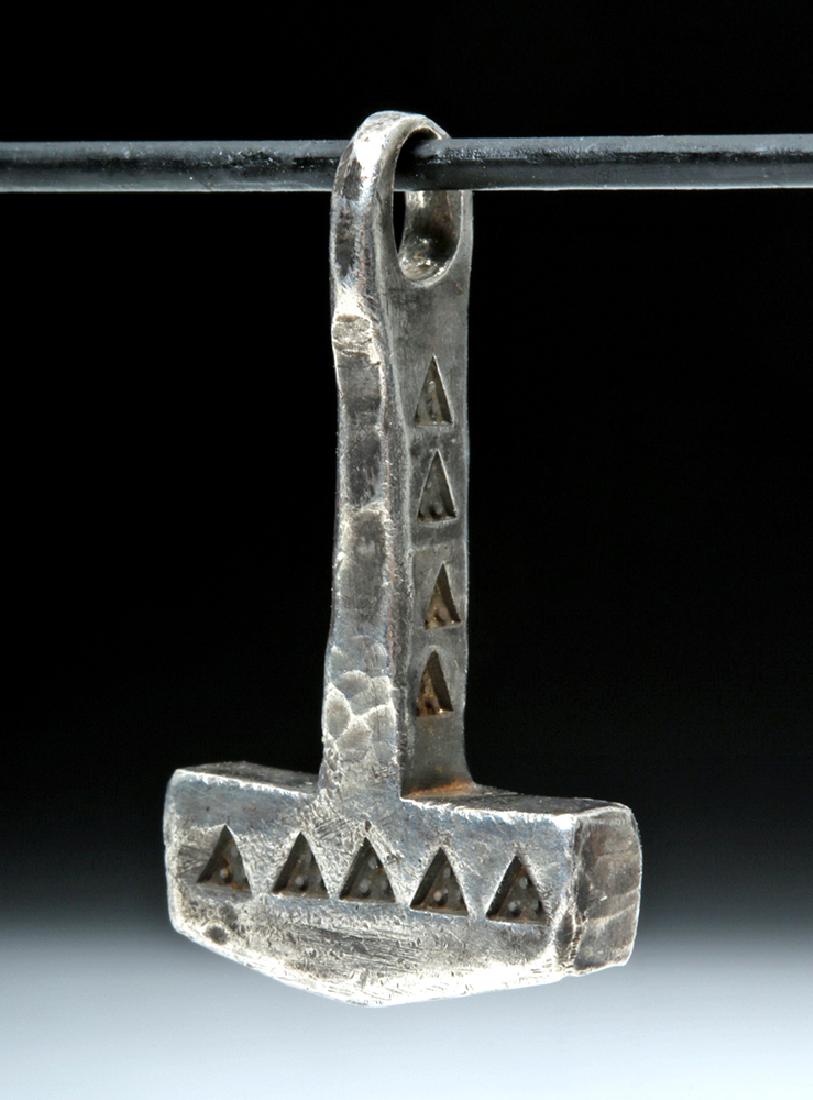 Viking Decorated Silver Thor's Hammer Pendant - 2.83 g (1 of 5)