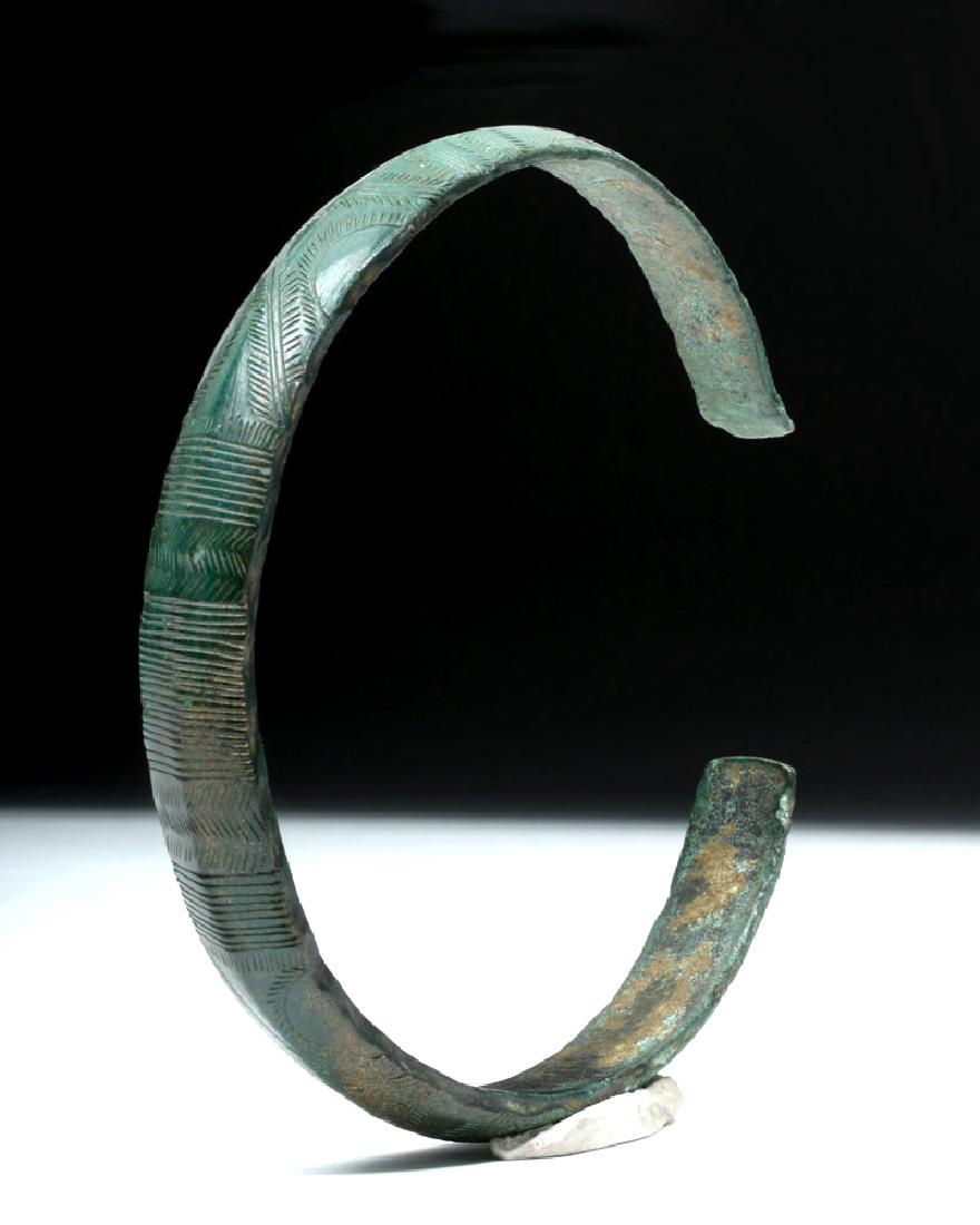 Large Incised Luristan Bronze Bracelet (1 of 5)