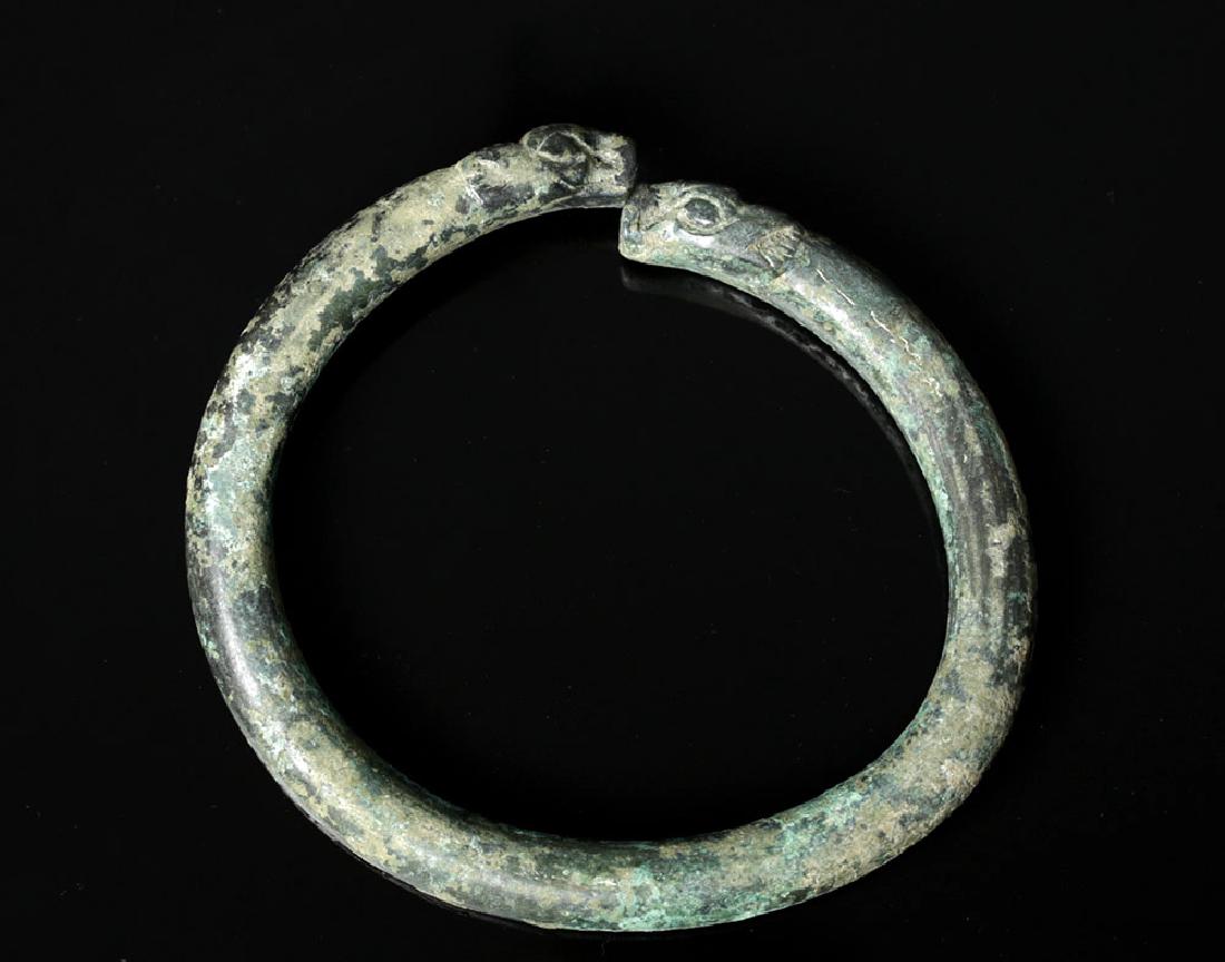 Superb Luristan Bronze Ring w/ Lion Terminals (1 of 3)
