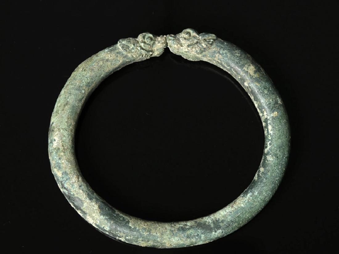 Luristan Bronze Bracelet or Fitting - Lion Terminals (1 of 3)