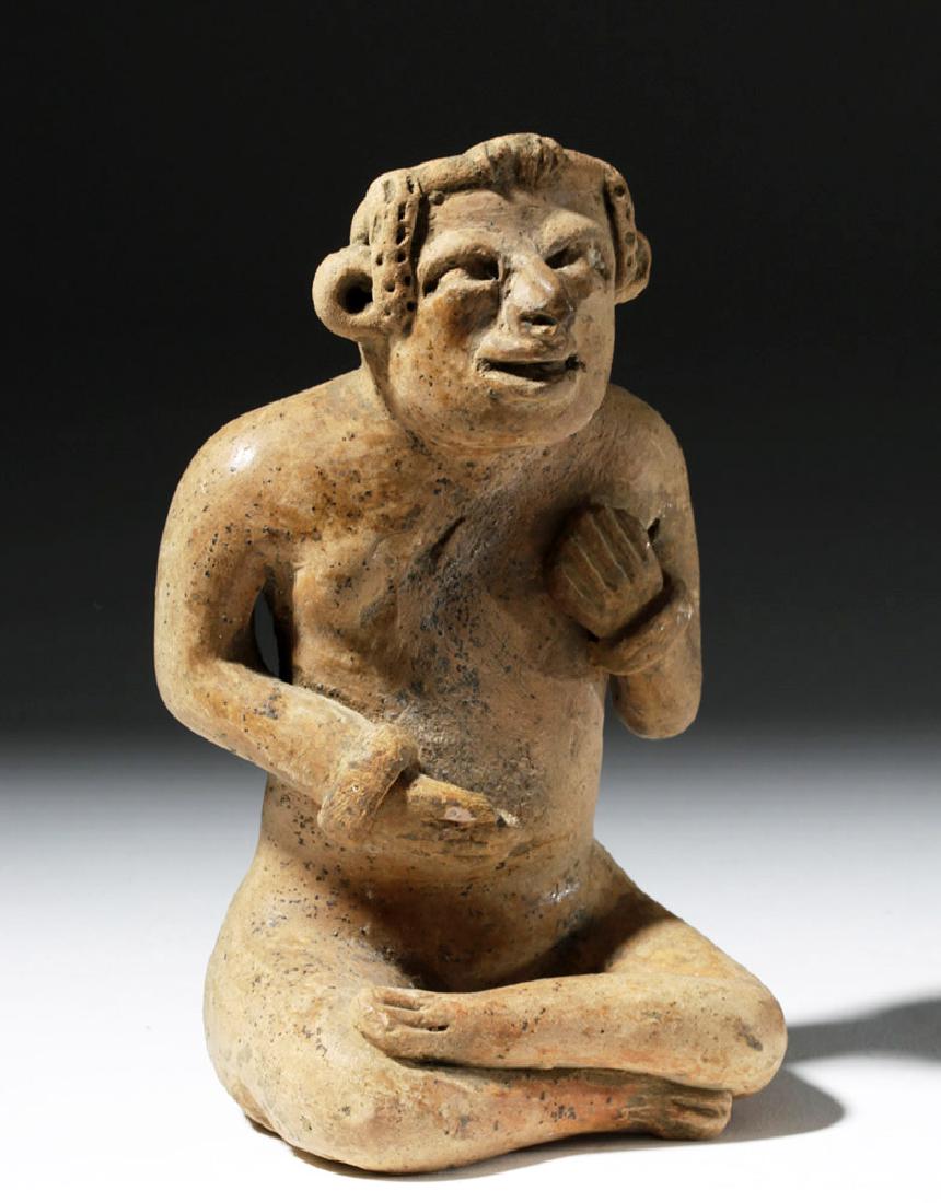 Olmec / Proto Mayan Seated Pregnant Female: **Originally Listed at $400** Pre-Columbian, late Olmec to proto-Mayan period, ca. 500 to 200 BCE. A well-preserved pottery figure depicting a pregnant woman from a rarely represented artistic period.