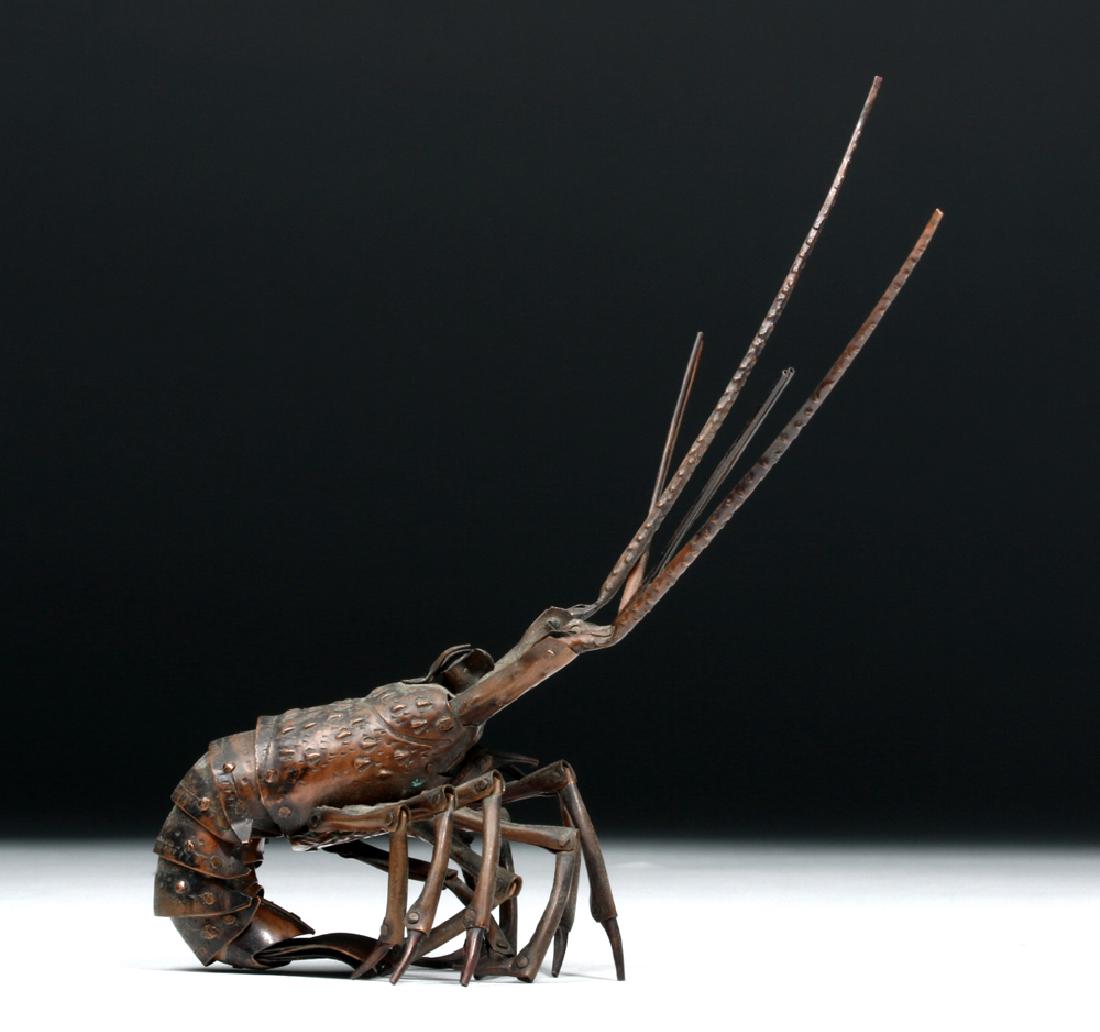 Signed 19th C. Japanese Bronze Articulated Lobster (1 of 6)