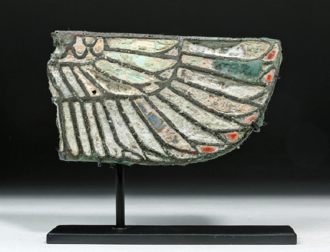 Large Egyptian Bronze Cloisonne Wing w/ Glass Inlays (1 of 5)
