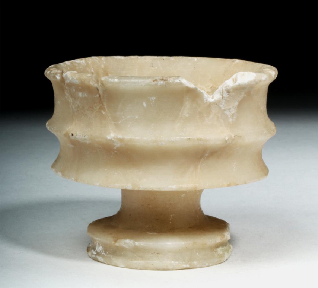Bactrian Banded Alabaster Stemmed Cup (1 of 6)