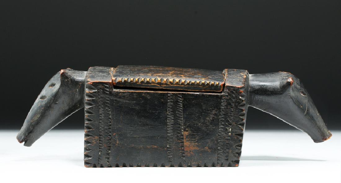 Early 20th C. Ifugao Carved Wooden Box w/ Animal Heads (1 of 7)