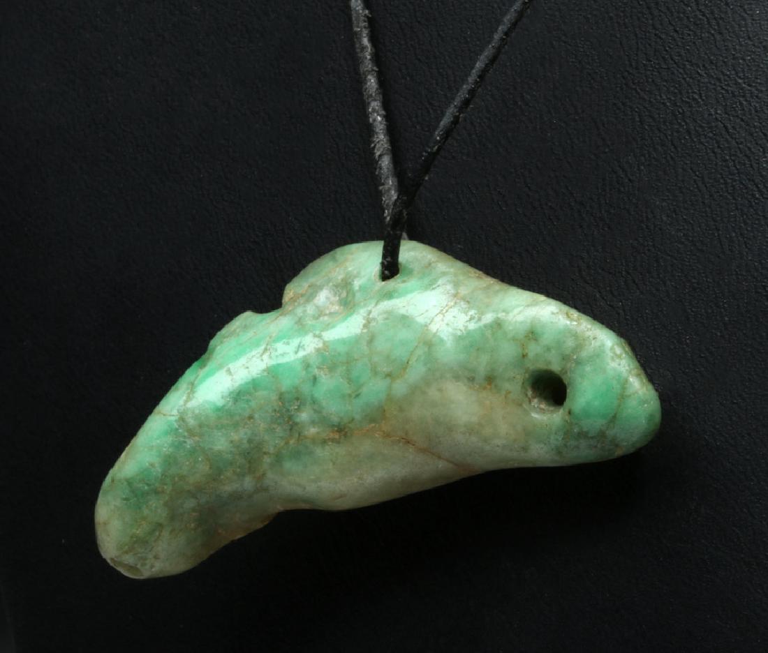 Rare Mayan Jade Whistle Pendant - Fish Form (1 of 4)