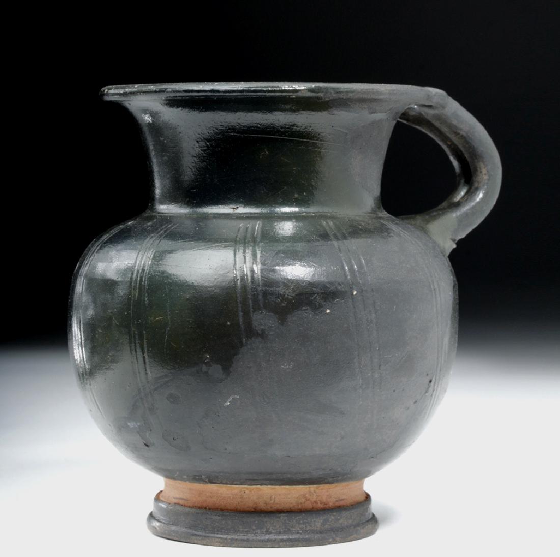 Greek Campanian Blackware Pottery Vessel (1 of 6)