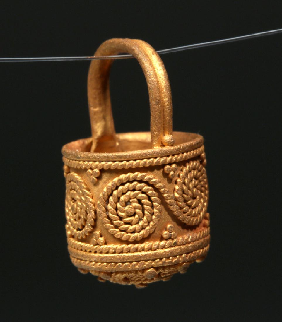 Scandinavian Pre-Viking 24 Karat Gold Bucket Pendant (1 of 4)