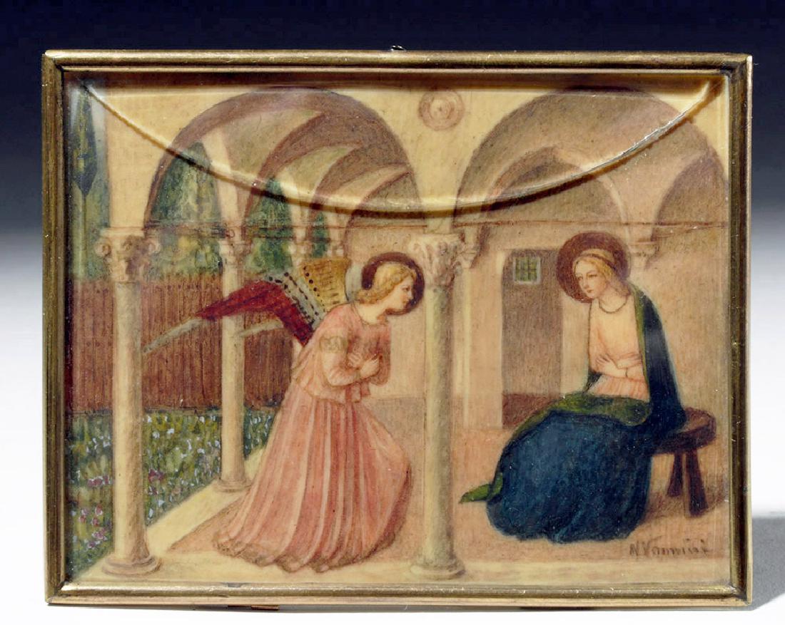 19th C. Souvenir Card - Fra Angelico's Annunciation (1 of 5)