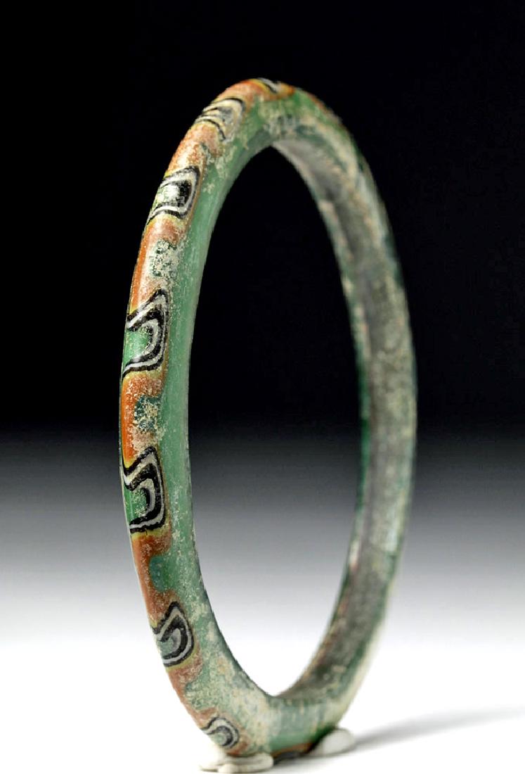 Large Byzantine Painted Green Glass Bracelet (1 of 4)