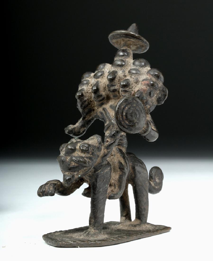 Rare 18th C. Indian Bronze Five-Headed Deity on Tiger (1 of 7)