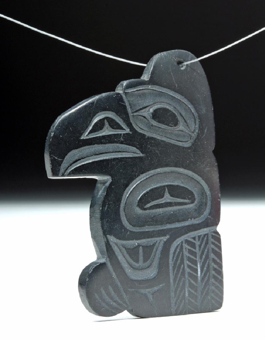Signed 20th C. Haida Argillite Eagle Pendant (1 of 3)