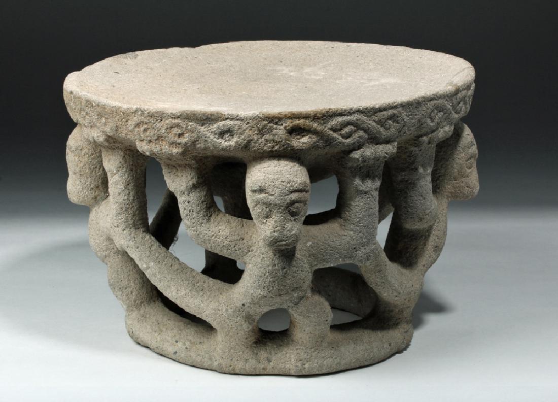 Costa Rican Stone Ceremonial Table w/ Monkey Supports (1 of 6)