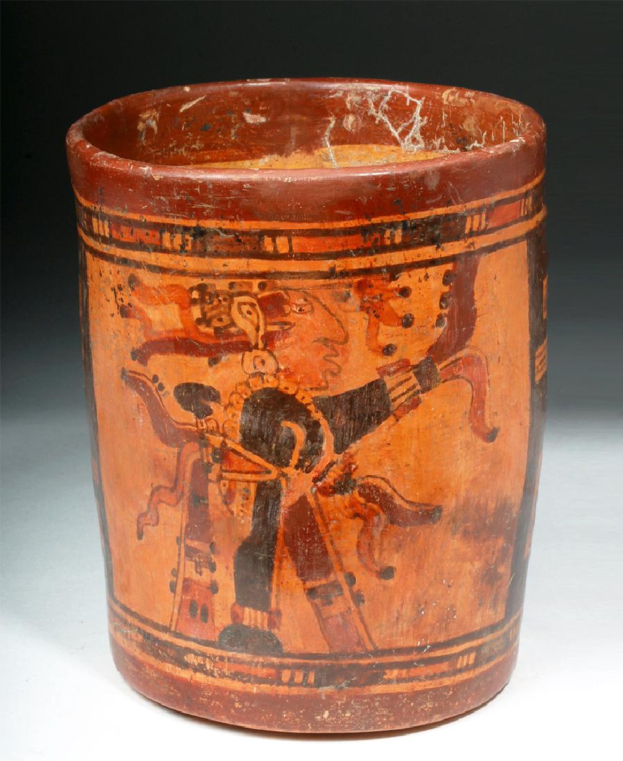 Mayan Polychrome Cylinder - Standing Lord (1 of 6)