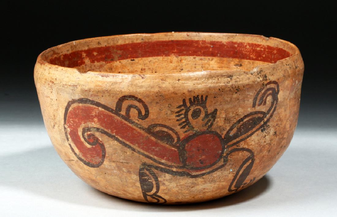Unusual Mayan Pottery Bowl w/ Pair of Monkeys (1 of 6)
