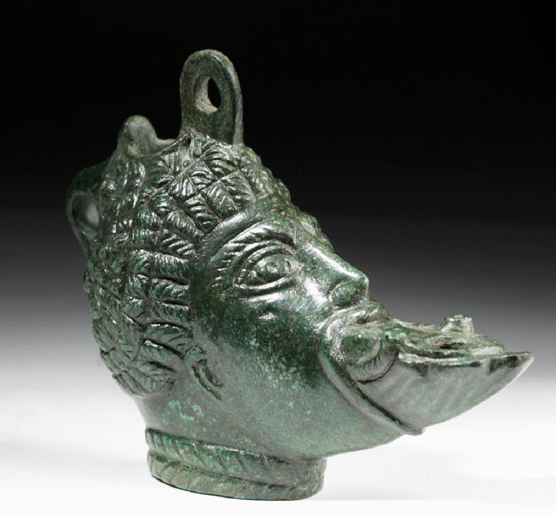 Exceptional Roman Bronze Oil Lamp - Nubian (1 of 7)