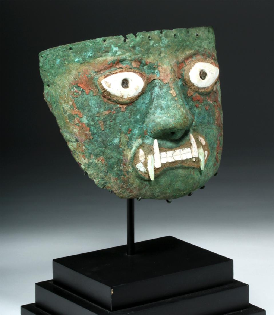 Peruvian Moche Copper & Shell Jaguar Mask - 2