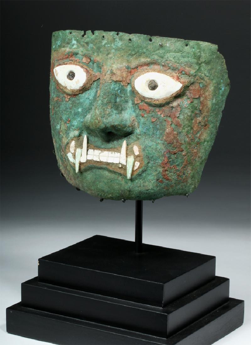 Peruvian Moche Copper & Shell Jaguar Mask - 5