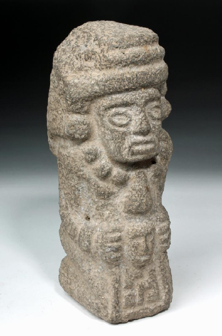 Aztec Volcanic Stone Kneeling Figure Statue