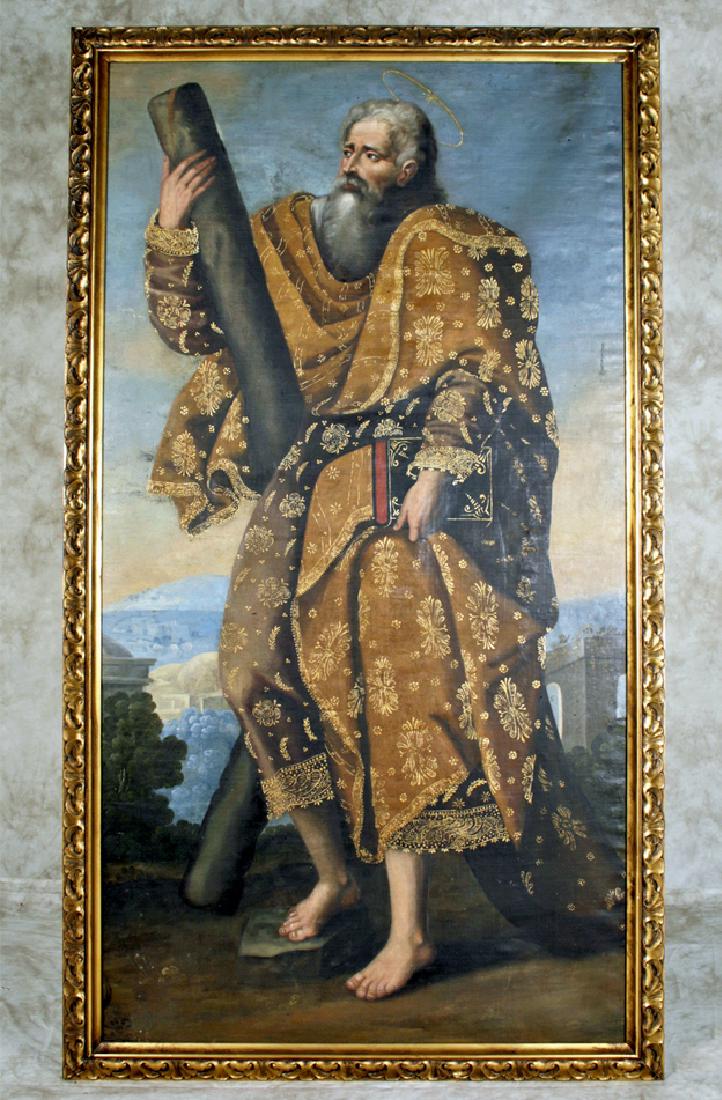 18th C. Peruvian Oil Painting Depicting St. Andrew (1 of 5)