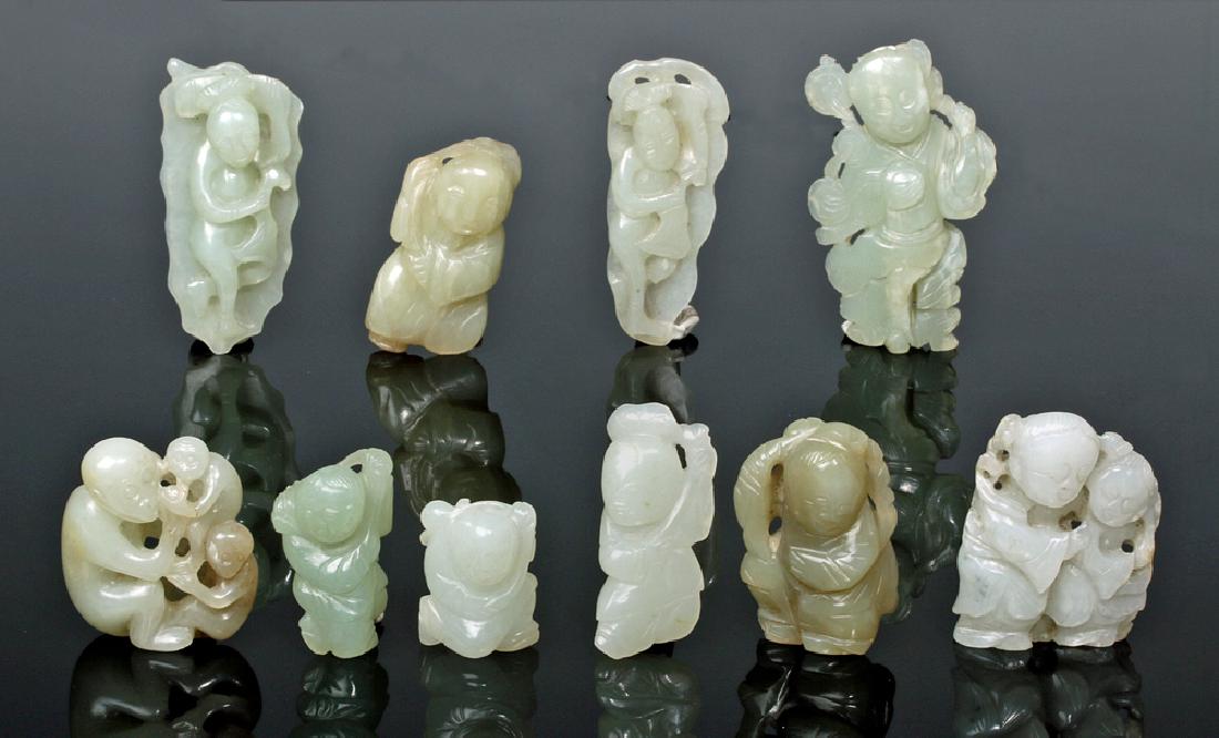 Group of Ten Chinese Qing Jade Carvings (1 of 9)