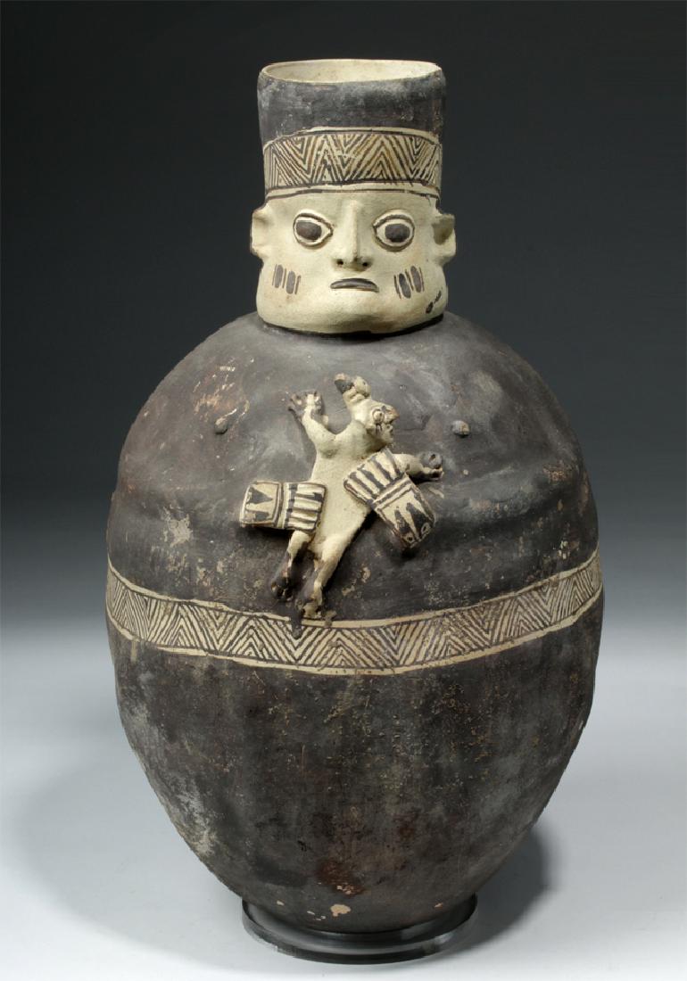 Superb Chancay Bichrome Figural Vessel - Mother & Child (1 of 7)