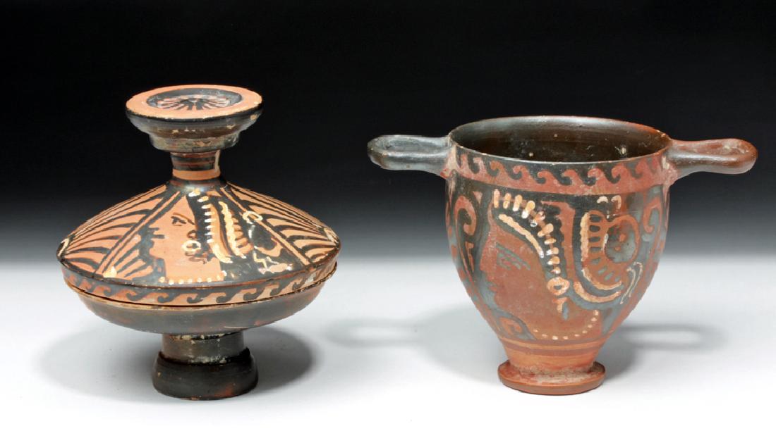 Pair of Greek Apulian Lady of Fashion Vessels (1 of 7)
