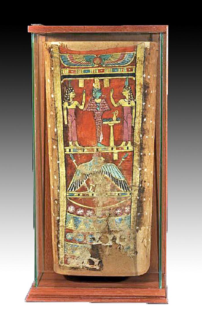 Egyptian Late Period Painted Linen Mummy Wrapping (1 of 4)