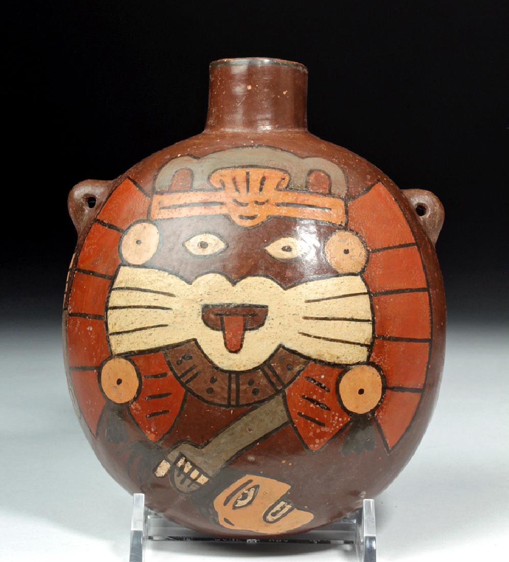 Gorgeous Nazca Ceramic Canteen - Sun God w/ Trophy Head (1 of 7)