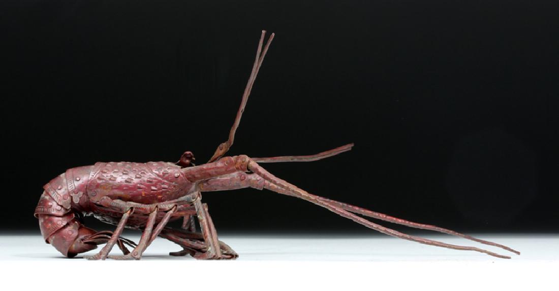 Japanese 19th C. Articulated Bronze Lobster - Signed (1 of 10)