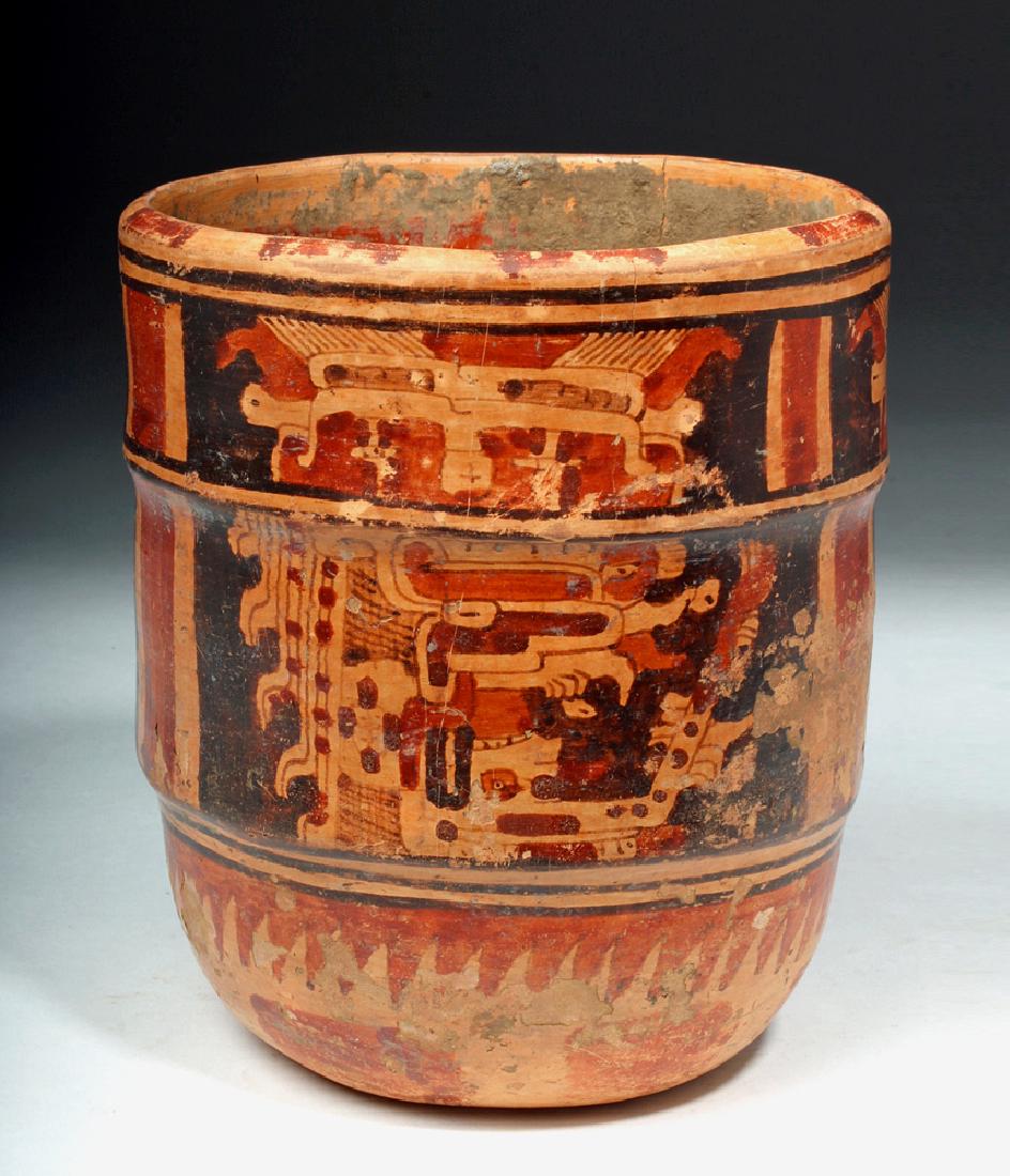 Mayan Ulua Valley Polychrome Cylinder - Feathered Deity (1 of 6)