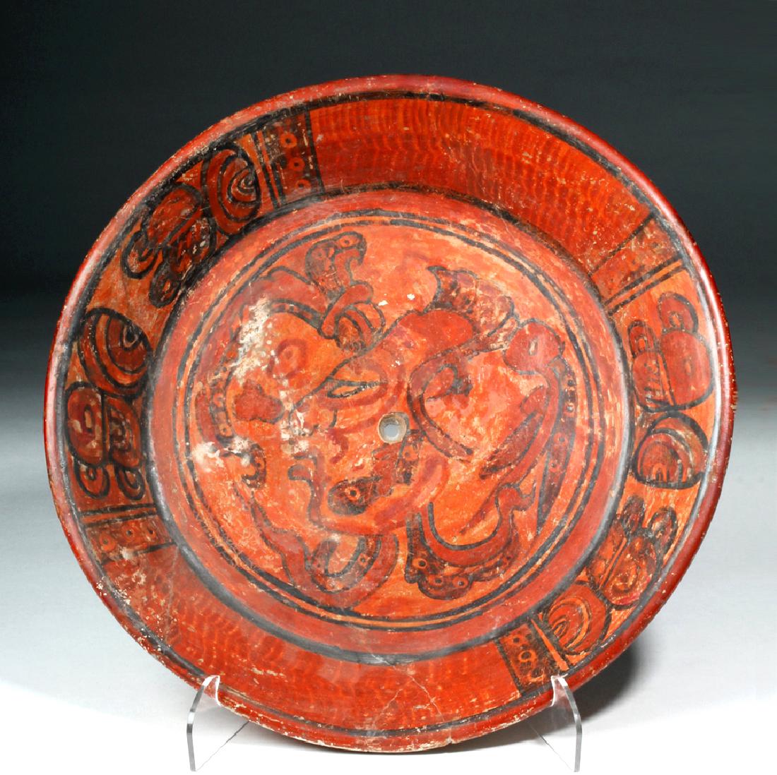 Large Mayan Pottery Plate w/ Lord's Head (1 of 6)