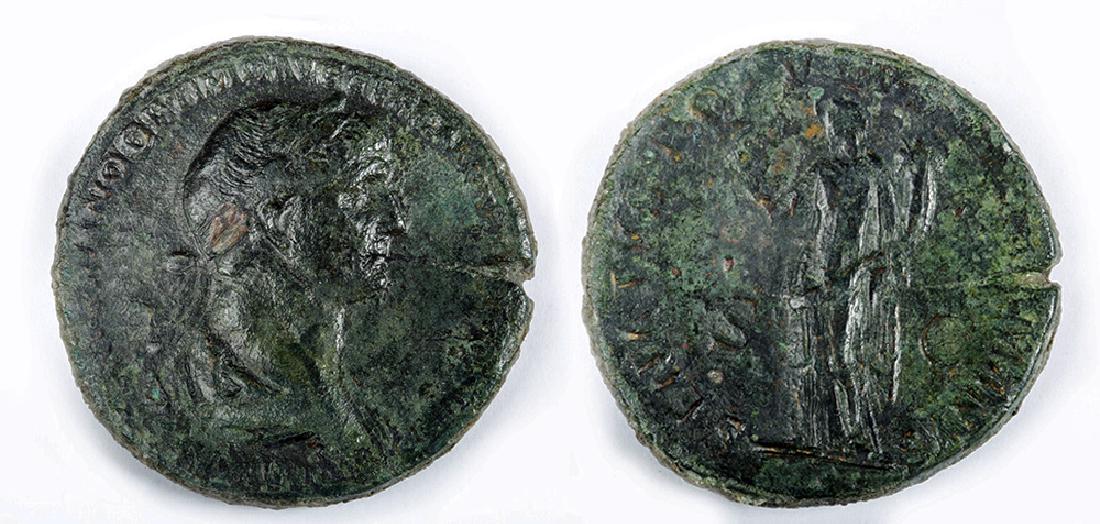 Roman Bronze Imperial Sestertius - Trajan (1 of 3)