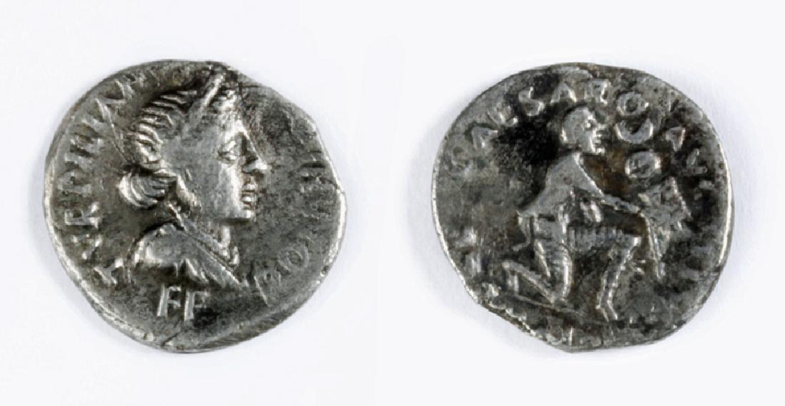 A Republican Denarius of P. Petronius Turpilianus: P. Petronius Turpilianus / AugustusÊ 19 BCE to 27 BCE 14 CE, AR denarius, Weight: 3.14grams, Rome Mint OBVERSE: TVRPILIANVS III VIR / FE - RON Diademed and draped bust of Feronia to right. REVERSE: C