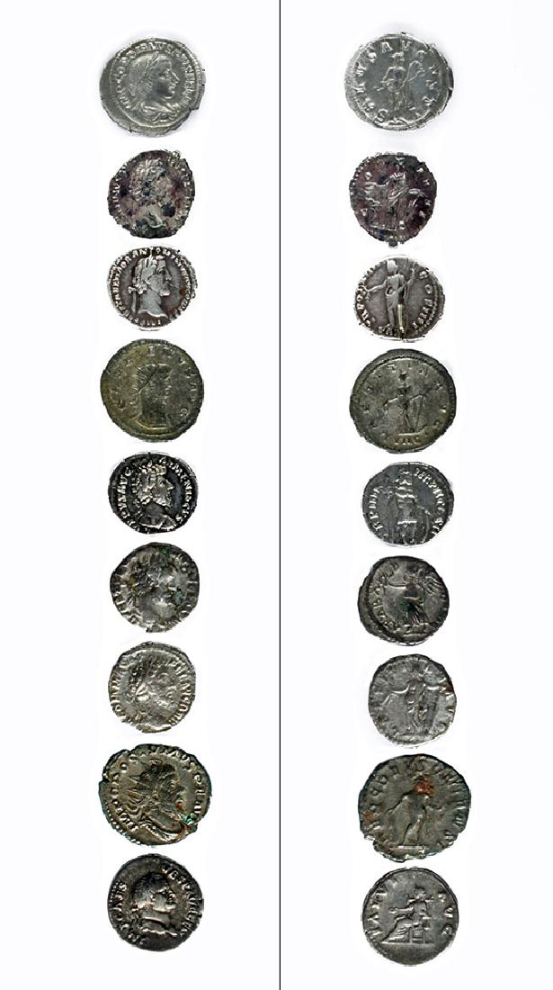 Lot of Nine Roman Imperial Silver Coins (1 of 3)