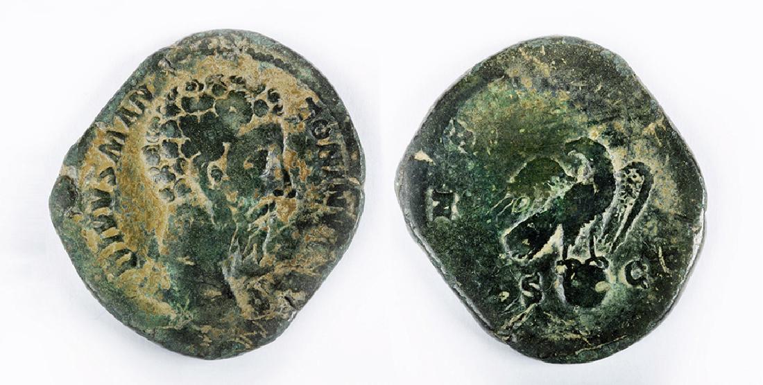 Roman Bronze Sestertius of Marcus Aurelius (1 of 3)